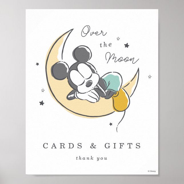 Poster Carte Mickey Souris & Cadeaux Panneau Table (Devant)