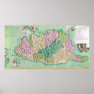 Poster Carte militaire de la Corse, 1768