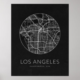 Poster Carte minimaliste de Los Angeles City