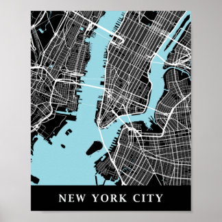 Poster Carte minimaliste de New York