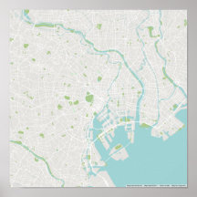 Carte minimaliste de Tokyo