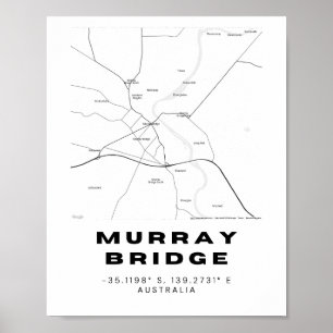 Poster Carte minimaliste du pont Murray avec coordonnées