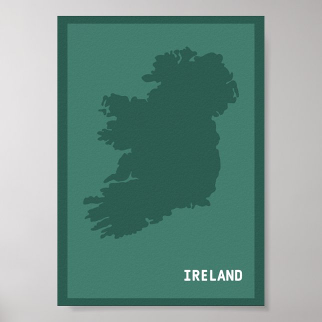 Poster Carte Moderne De L'Irlande / Éire | Irish Emerald  (Devant)