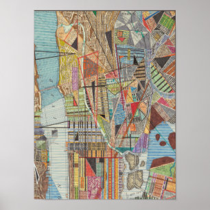Poster Carte moderne de New York I 2