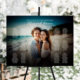 Poster Carte moderne des sièges mariages avec photo