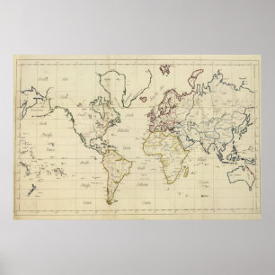 Poster Carte mondiale