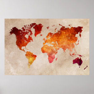 Poster carte mondiale 13
