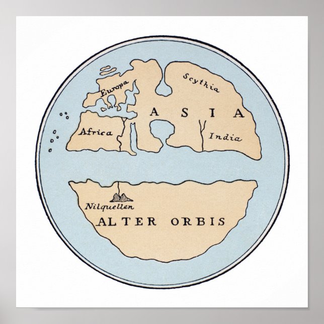 POSTER CARTE MONDIALE, 1ER SIÈCLE (Devant)