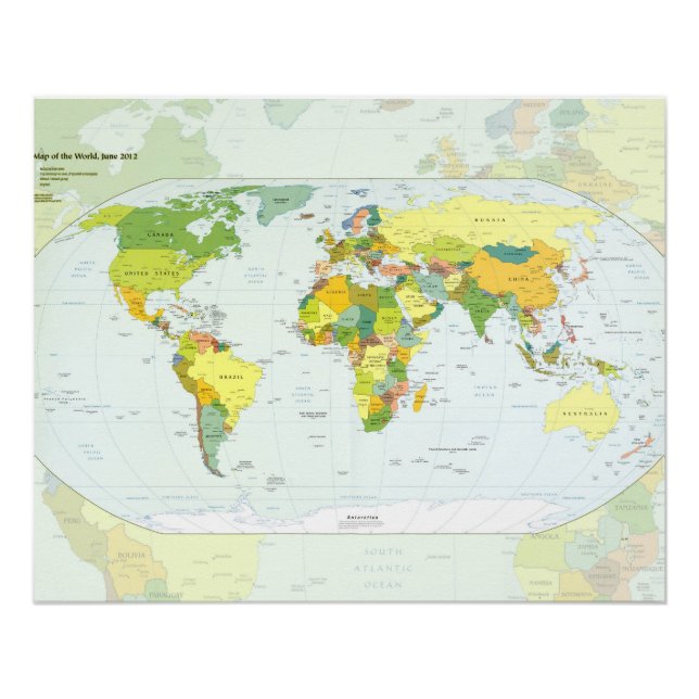 Poster Carte mondiale Globe Pays Atlas (Devant)