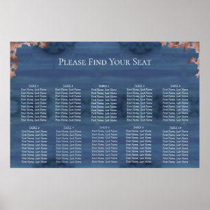 Poster Carte Moody Blue Mariage