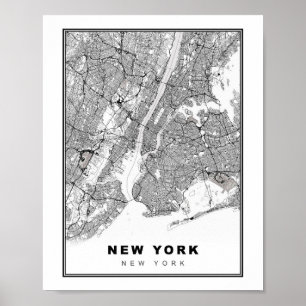 Poster Carte New York