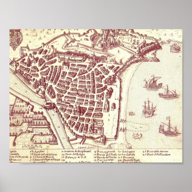 Poster Carte Nice France (Devant)