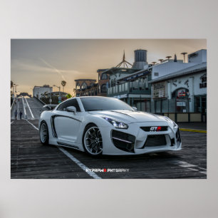 Poster Carte Nissan GT-R avec LED