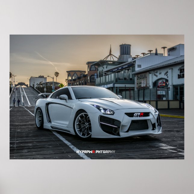 Poster Carte Nissan GT-R avec LED (Devant)