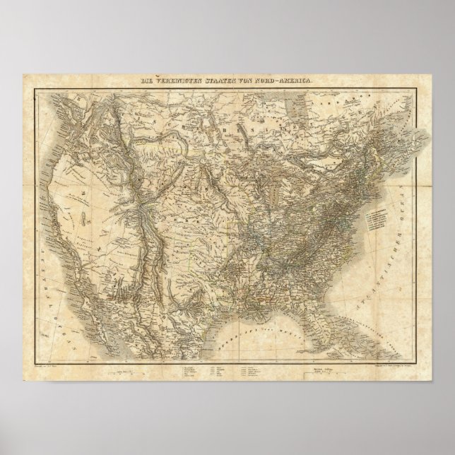 Poster Carte nord-américaine (Devant)