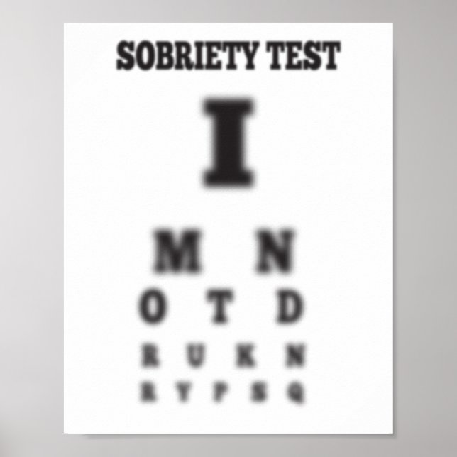 Poster Carte oculaire de test de sobriété flou non ivre (Devant)