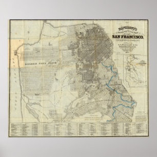 Poster Carte officielle de la ville de San Francisco de B