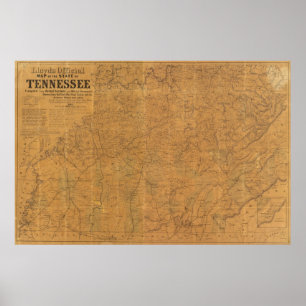 Poster Carte officielle de Lloyd de l'état du Tennessee