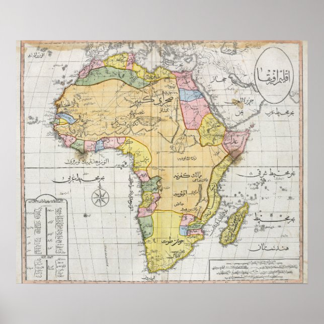 Poster Carte ottomane de l'Afrique (1803) (Devant)