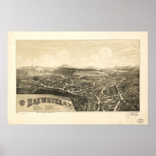 Poster Carte panoramique antique de Brewster New York