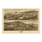 Carte panoramique Astoria Oregon 1883