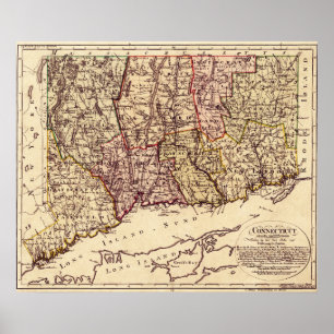 Poster Carte panoramique ConnecticutConnecticut 2