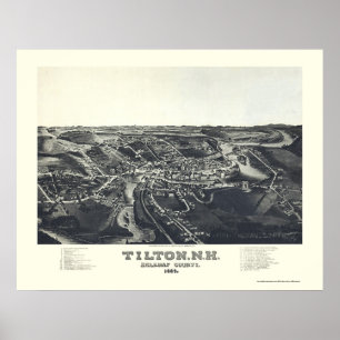 Poster Carte panoramique de Tilton, NH - 1884