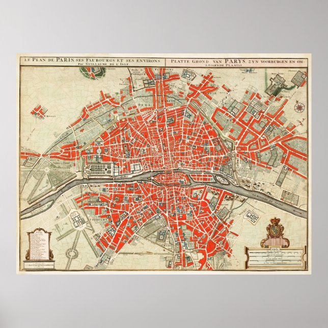 Poster Carte Paris (Devant)