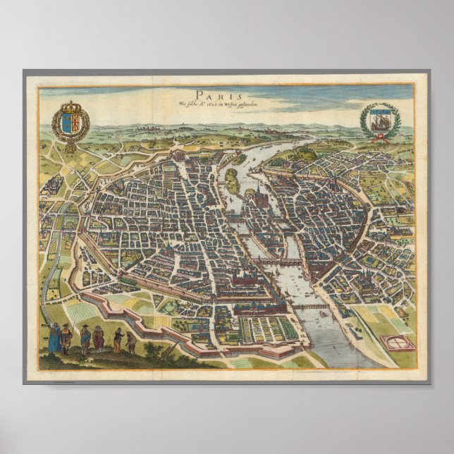 Poster Carte Paris vintage (Devant)