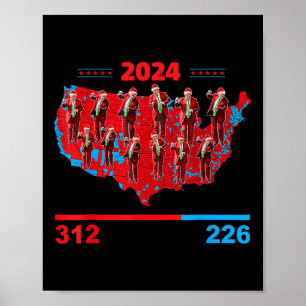 Poster Carte Patriotique Rouge Et Bleu Carte Électorale C