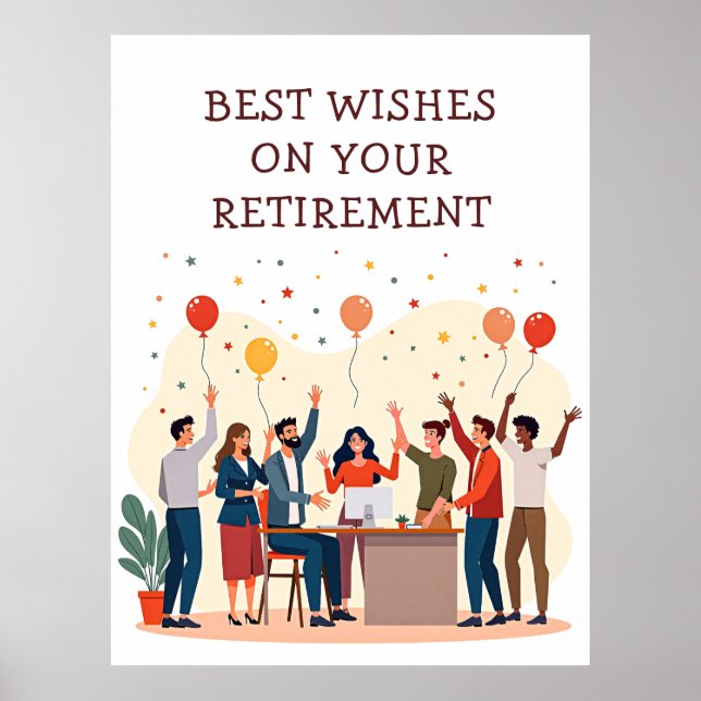 Poster Carte personnalisée - Collègues d'adieu (Devant)