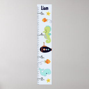 Poster Carte personnalisée de croissance du lagon bleu/ba