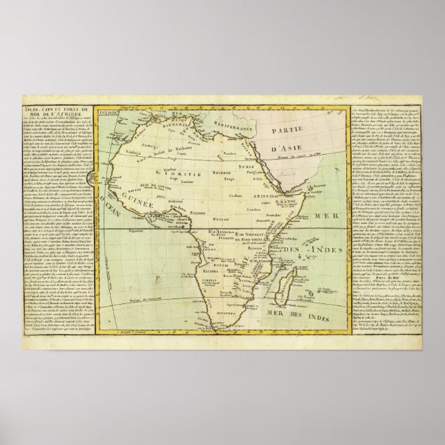 Poster Carte physique de l'Afrique (Devant)