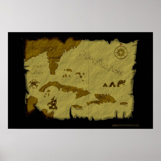 Poster Carte Pirate #1 (Devant)