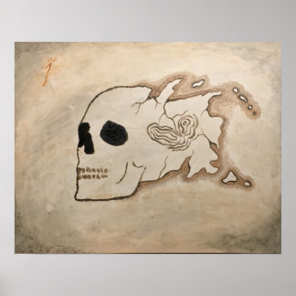 Poster Carte pirate "Eaux dangereuses" par David Good
