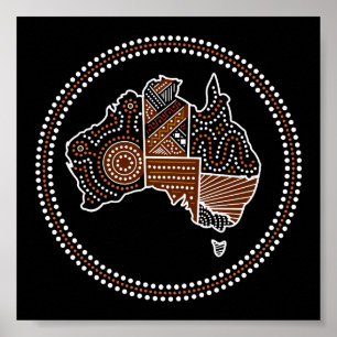 Poster Carte pointée australienne