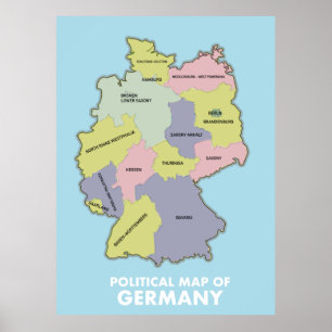 Poster Carte politique de l'Allemagne