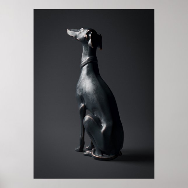 Poster Carte Pose de sculpture Greyhound (Devant)