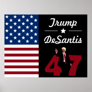 Poster Carte postale 47 Trump Desantis 2024