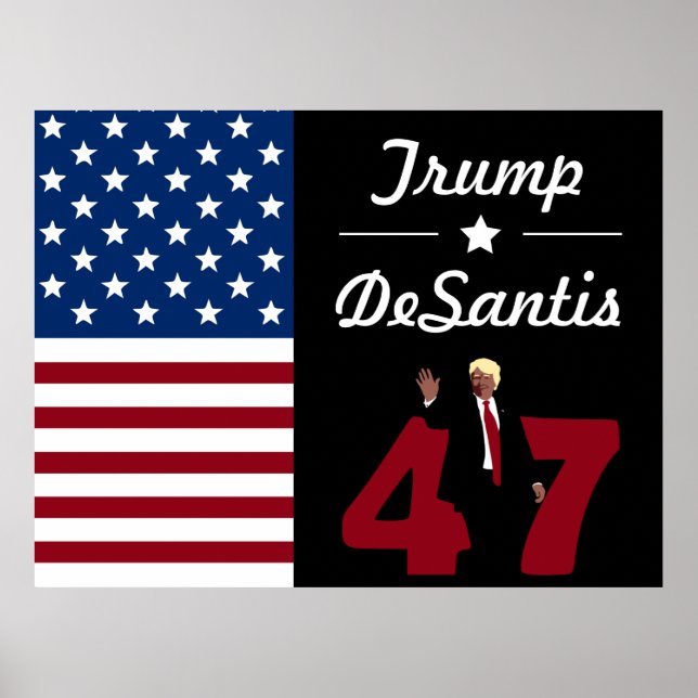 Poster Carte postale 47 Trump Desantis 2024 (Devant)