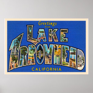 Poster Carte postale aux grandes lettres CA du lac Arrowh