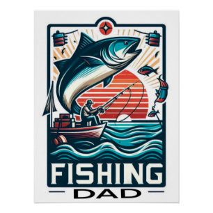 Poster Carte postale de pêche