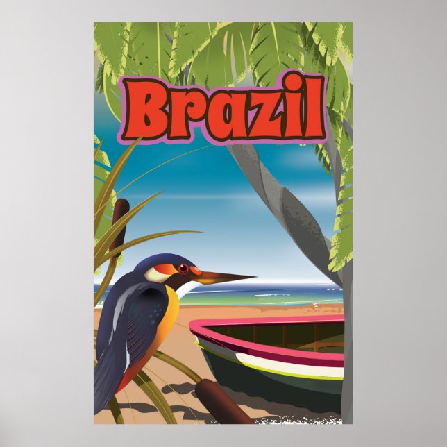 Poster Carte postale de plage brésilienne (Devant)