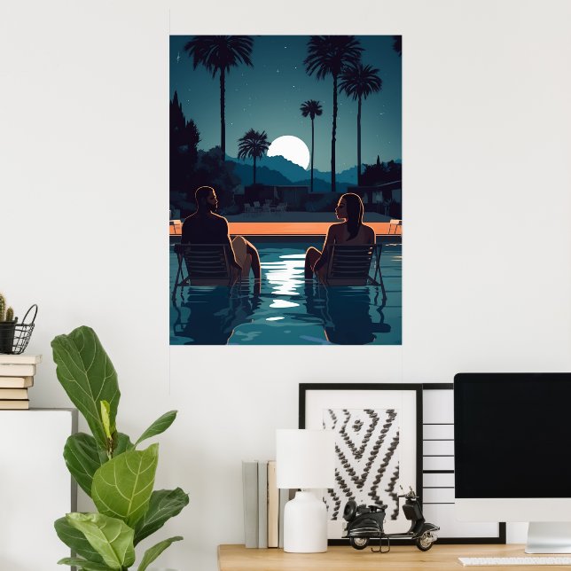 POSTER CARTE POSTALE DE VACANCES EN COUPLE #4 (Bureau à domicile)