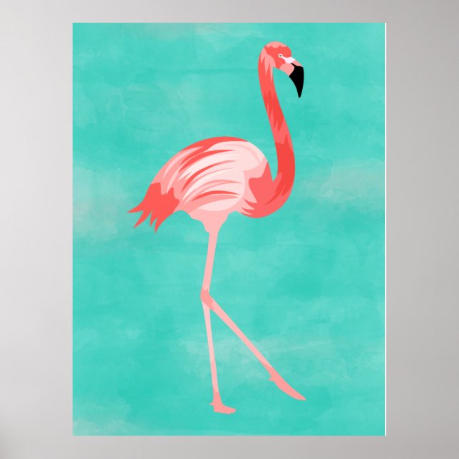 Poster Carte postale Flamant rose Bird (Devant)