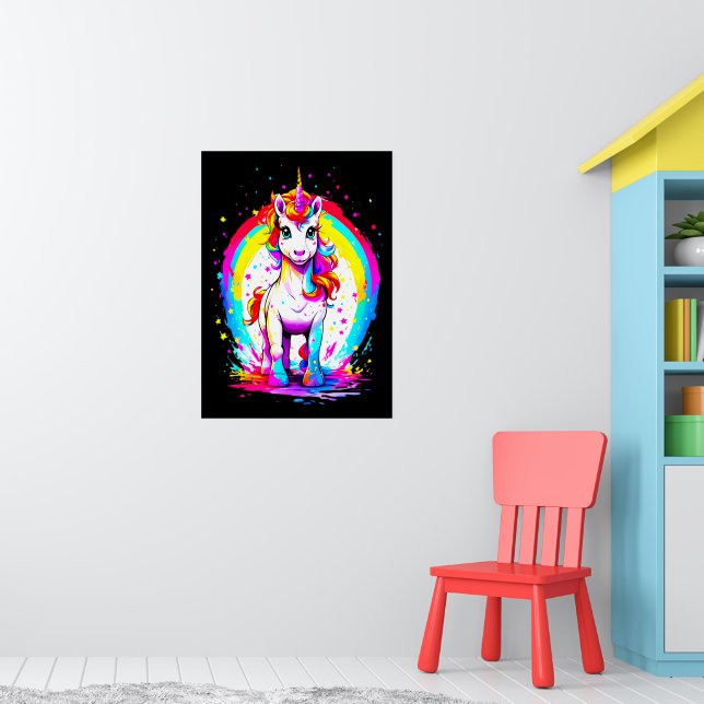 Poster Carte postale Rainbow Unicorn (Pépinière 1)