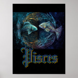 Poster Carte postale SIGNE Zodiaque Pisces