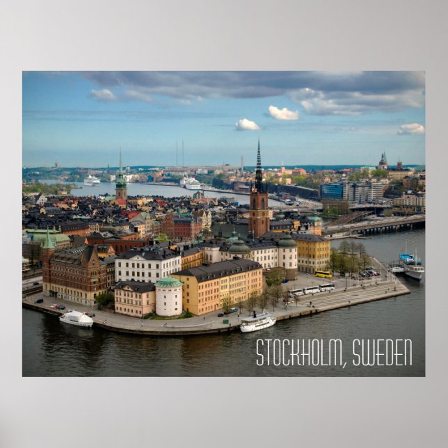 Poster Carte postale Stockholm, Suède (Devant)