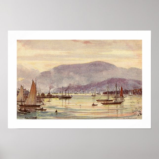 Poster Carte Postale vintage Hobart, Tasmanie, Australie (Devant)