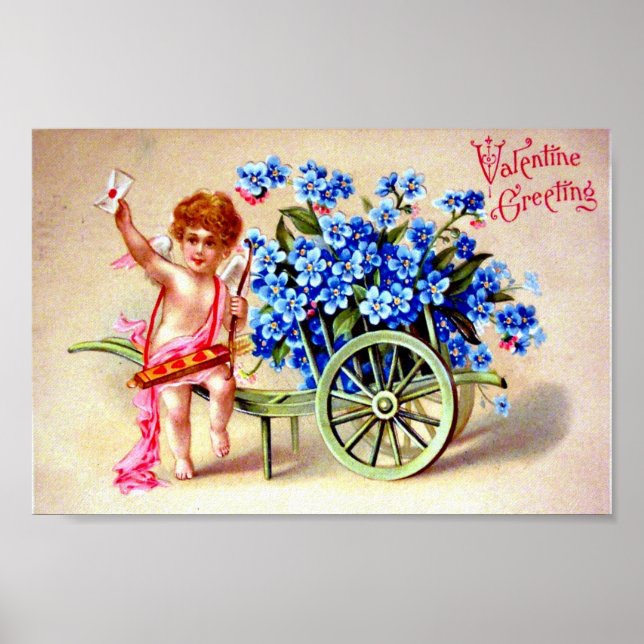 Poster Carte postale vintage Valentine (Devant)